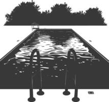 Silhouette swimming pool black color only vector