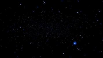 incontáveis astronômico objetos brilho dentro a elétrico azul noite céu video