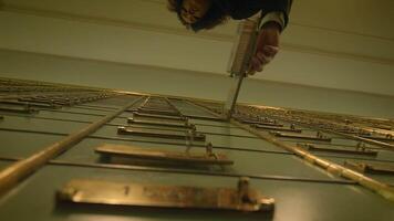 Businesswoman Entering Bank Safe Vault Room Storing Silver Bullion Deposit video