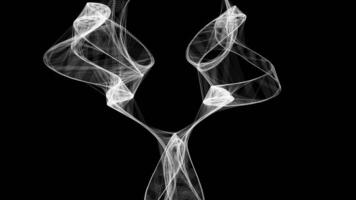 medisch in beeld brengen onthult een symmetrisch wit rook patroon Aan een donker achtergrond video
