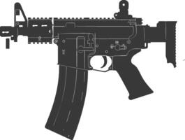 Silhouette Submachine gun military weapon black color only vector