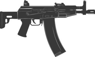 Silhouette Submachine gun military weapon black color only vector