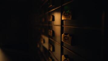 Safe Deposit Boxes Inside Secure Bank Vault Storage Room video