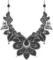 silueta joyería collar accesorios negro color solamente vector