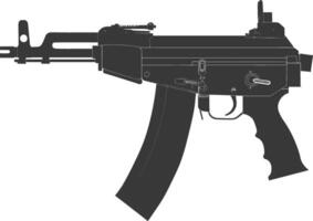 Silhouette Submachine gun military weapon black color only vector