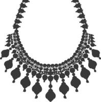 Silhouette jewelry necklace accessories black color only vector