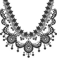 Silhouette jewelry necklace accessories black color only vector