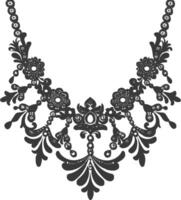 Silhouette jewelry necklace accessories black color only vector