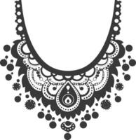 silueta joyería collar accesorios negro color solamente vector