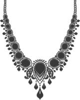 Silhouette jewelry necklace accessories black color only vector