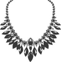 Silhouette jewelry necklace accessories black color only vector