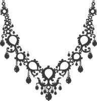 Silhouette jewelry necklace accessories black color only vector