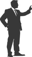 Silhouette lawyer in action full body black color only vector