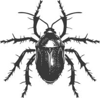 Silhouette lice animal black color only vector