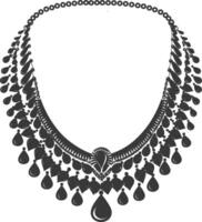 Silhouette jewelry necklace accessories black color only vector