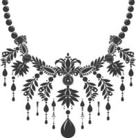 Silhouette jewelry necklace accessories black color only vector