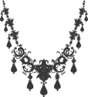 Silhouette jewelry necklace accessories black color only vector