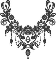 Silhouette jewelry necklace accessories black color only vector