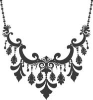 Silhouette jewelry necklace accessories black color only vector