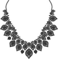 Silhouette jewelry necklace accessories black color only vector