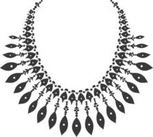 Silhouette jewelry necklace accessories black color only vector