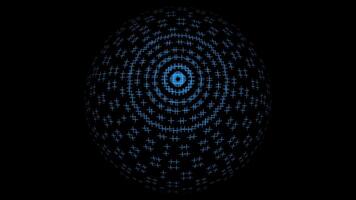 a circular pattern of blue dots on a black background video