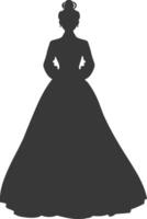 Silhouette independent korean women wearing hanbok black color only vector