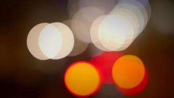 Abstract Blurred Glowing Illuminated Bright Shiny Traffic Car Lights Backdrop video