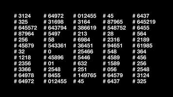 a table of numbers on a black background video
