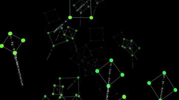 Grün Organismus Cluster auf schwarz Hintergrund ähnelt ein Mitternacht Veranstaltung im Raum video