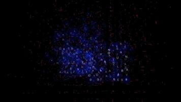 een blauw vuurwerk Scherm in de nacht lucht video