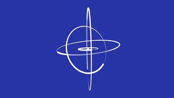 électrique bleu logo avec blanc traverser dans une cercle sur une bleu Contexte video