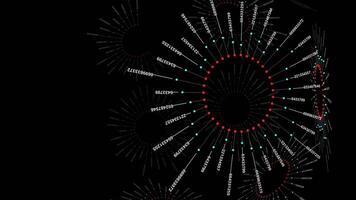 Gas ignites in the darkness creating a symmetrical pattern in the night sky video