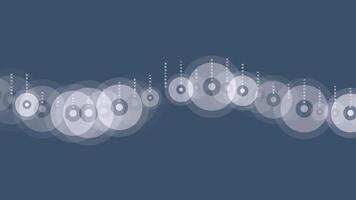 rad av CD skivor på sträng mot elektrisk blå bakgrund video