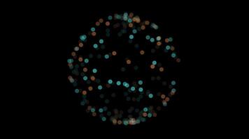 Electric blue and orange dots on black canvas a mesmerizing pattern in darkness video