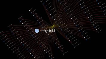en dator genererad bild av en stjärna systemet med de siffra 446612 på den video