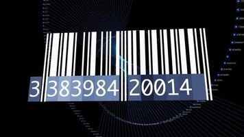 Digital Barcode Numbers Data Scanning Information Background video