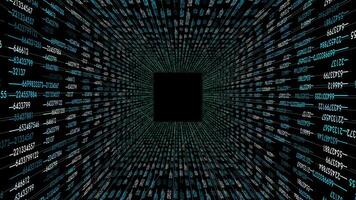 a computer generated image of a tunnel with a black square in the middle video