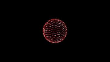 A red ball spins in the sky against a black screen at the entertainment event video