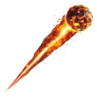 Komet im Luft oder Feuerball auf transparent Hintergrund png