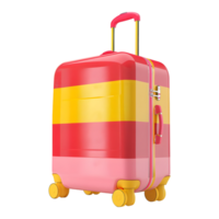 3D Rendering of a Travel Bag or Suitcase on Transparent Background png