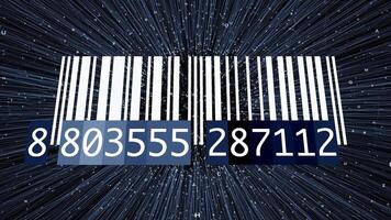 Verfolgung Bar Code Identifizierung Aufkleber Etikette Barcodes Nummer Bewegung Grafik video