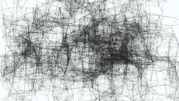 erkunden das kompliziert Designs von Computer generiert Bilder und Zeichnungen im diese mit Gitter, Spinne Netze, und ein Schädel gemacht von Linien und Punkte, alle einstellen auf ein Weiß Hintergrund video
