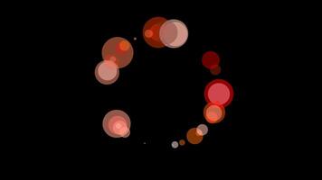 une cercle de rouge et blanc cercles sur une noir Contexte video