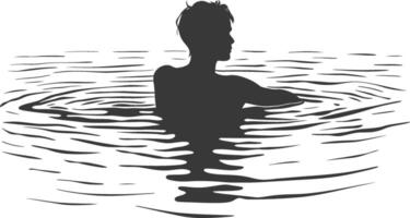 Silhouette swimming pool black color only vector