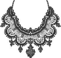 Silhouette jewelry necklace accessories black color only vector