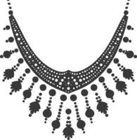 silueta joyería collar accesorios negro color solamente vector