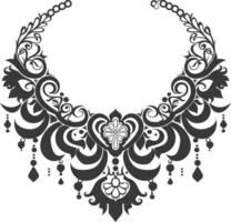 Silhouette jewelry necklace accessories black color only vector