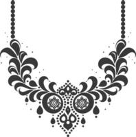 silueta joyería collar accesorios negro color solamente vector