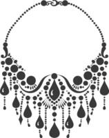 Silhouette jewelry necklace accessories black color only vector